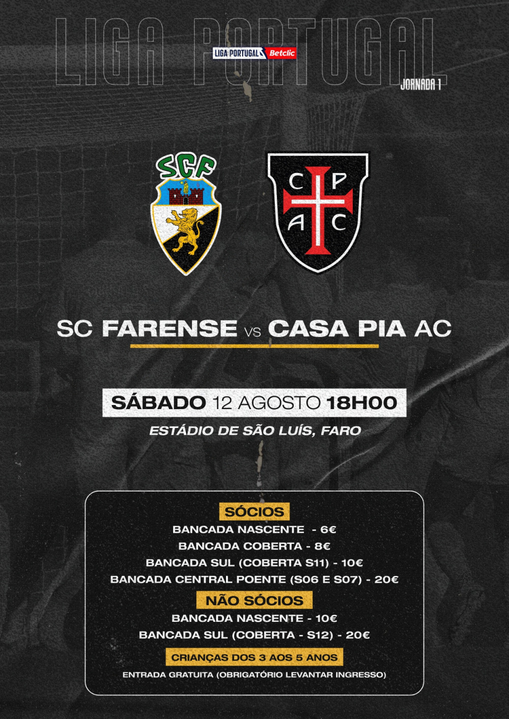 Info Bilhetes - Liga Portugal Betclic - 1ª Jornada