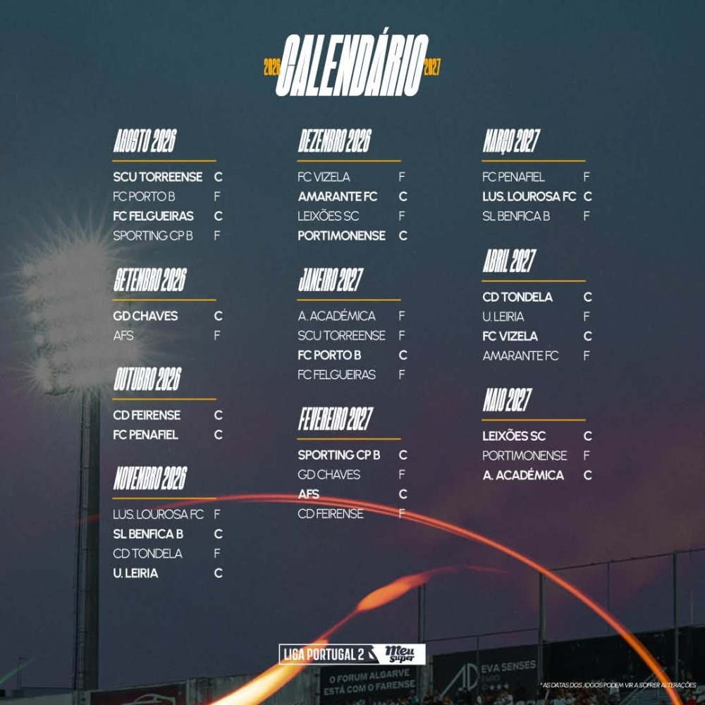 Calendário 2026/27
