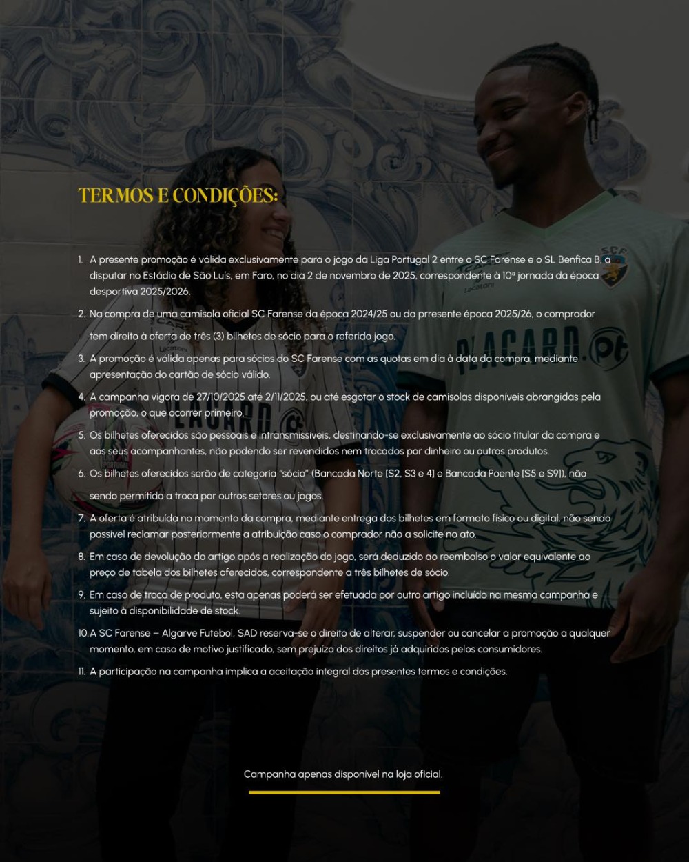 Campanha Especial | 1 camisola = 3 bilhetes