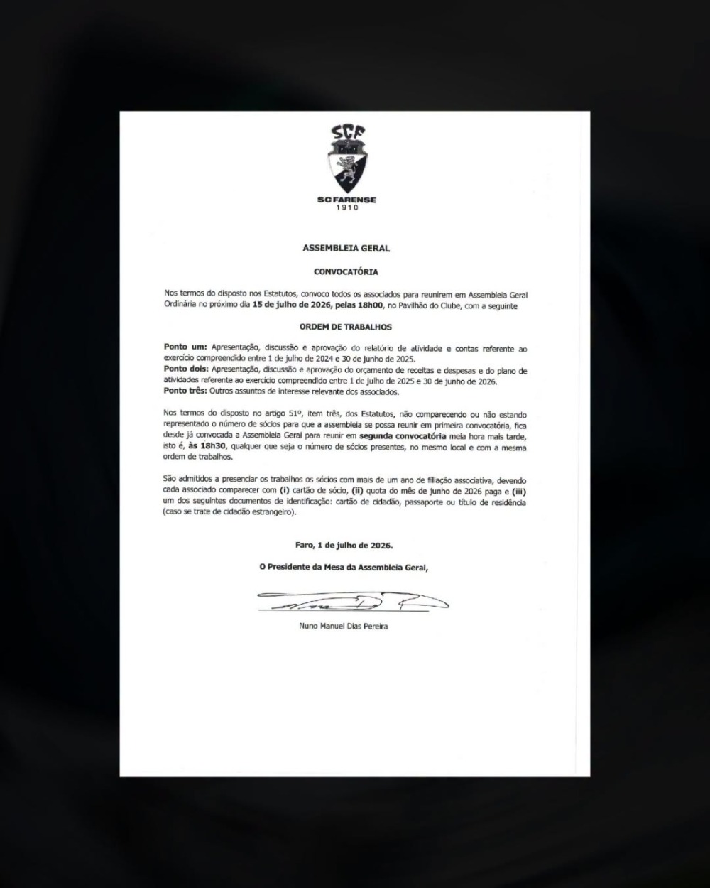 CONVOCATÓRIA ASSEMBLEIA GERAL