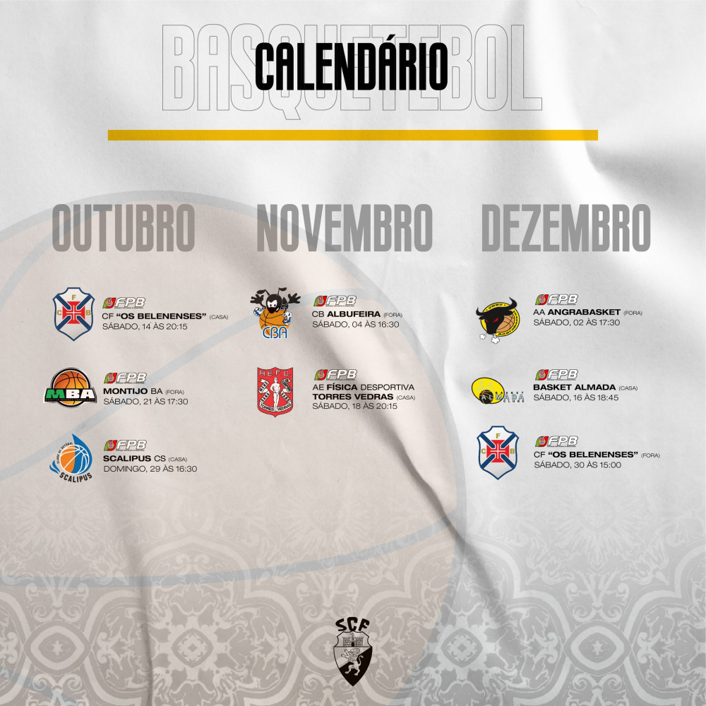 CALENDÁRIO BASQUETEBOL SENIOR MASCULINO