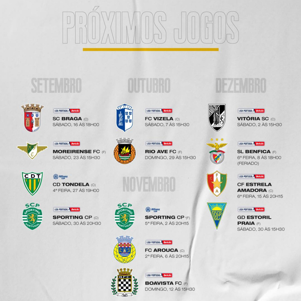 Horários Liga Portugal e Allianz Cup