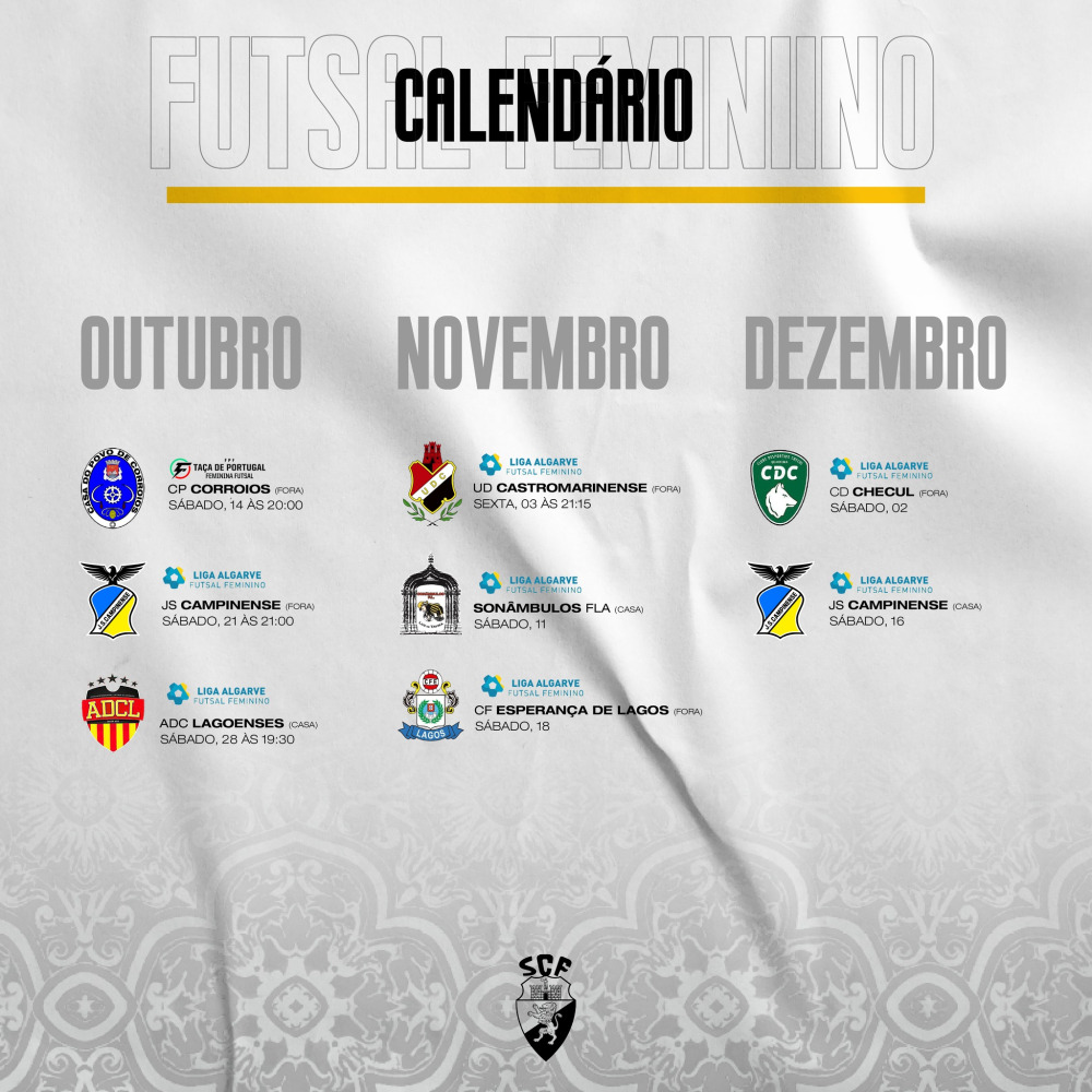 CALENDÁRIO FUTSAL SENIOR FEMININO